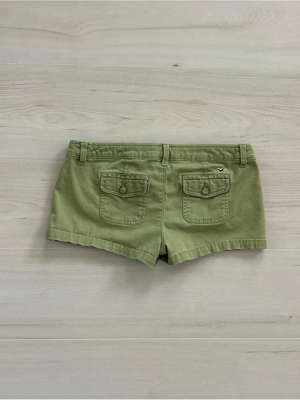 y2k green hollister low rise micro mini shorts